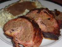 Click here to go to my recipe for Bacon Wrapped, Meatloaf Cordon Bleu