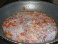 Frying Bacon for a Garnish Picture
