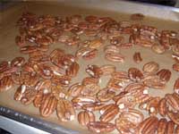 Chocolate Covered, Honey Pecans Toasting the Pecans Picture