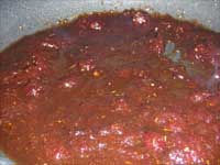 Placing sauce in the Fry Pan, Picture