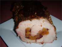 Plated Picture of a Fruit Stuffed Pork Roast
