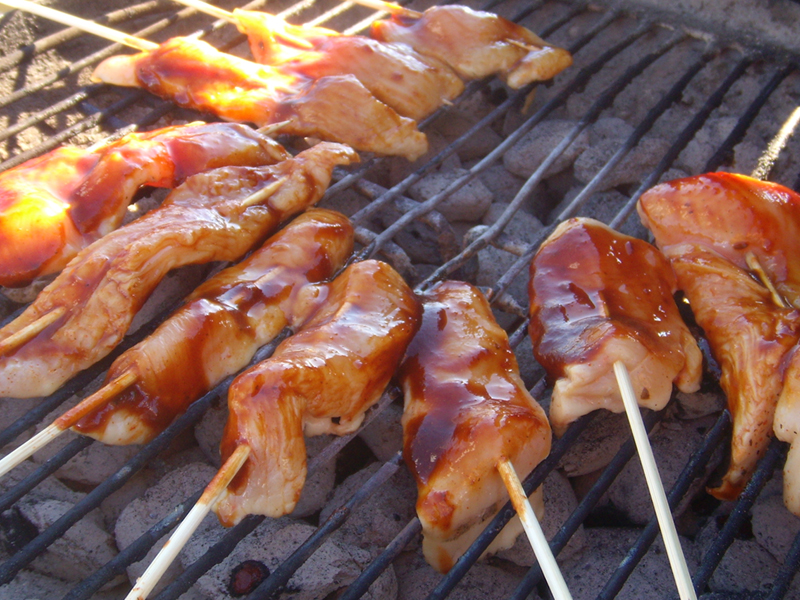 Grilling Chicken Satay, Picture