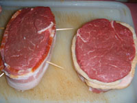 a prepped beef filet with bacon Picture