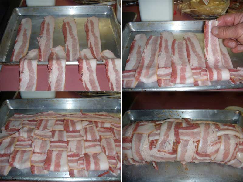 Making a Lattice for Bacon Wrapped Meatloaf Kiev, Picture