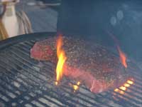 Cooking the London Broil on the Grill Picture