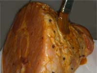 Basting a Baked Ham Picture