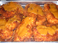Jamaican Jerked Chicken Parmesan, Placing the Sauce on the Chicken, Picture