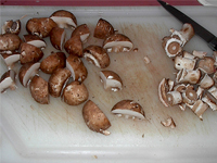 Cutting the Mushrooms Cutting the Mushrooms Picture
