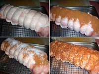 Apricot Stuffed, Pork Loin Roast, Tieing, then Seasoning the Pork Roast Picture