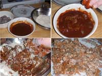 Cajun Style, Buffalo Shrimp Picture of the set up to coat the shrimp