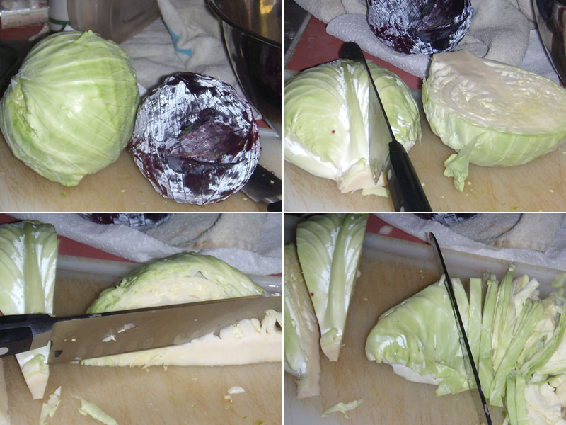 Sliocing Cabbage for Slaw, Picture